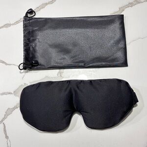 Weighted Black Sleep Mask with Removable Pouch Adjustable Straps Carry Case